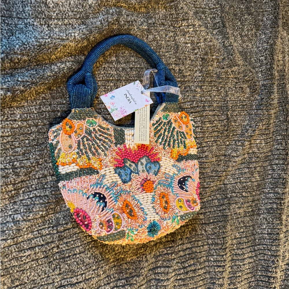 Multicolor Beaded Shoulder Bag